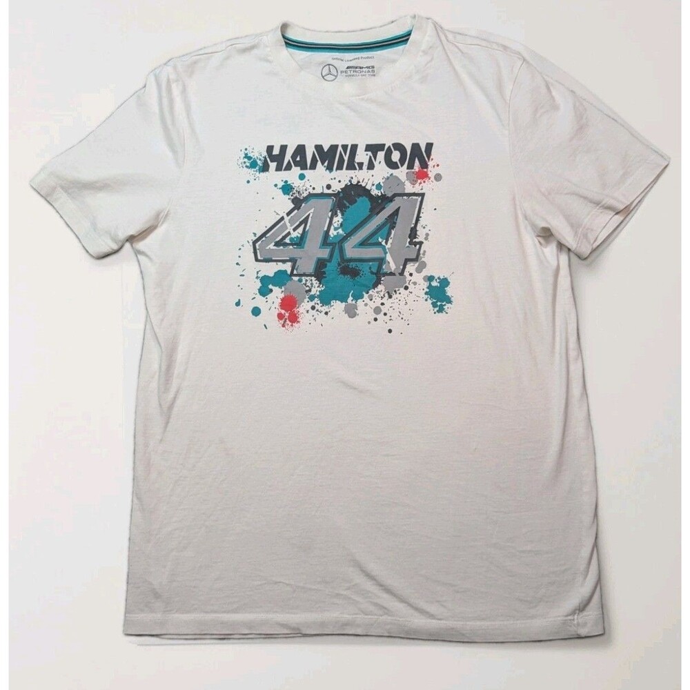 Mercedes Benz AMG Petronas T-Shirt F1 Lewis Hamilton #44 Men’s Size M White